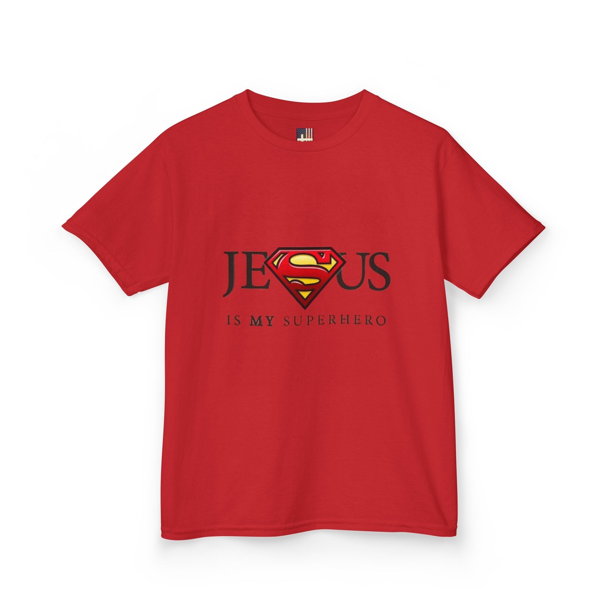 Jesus Is My Superhero T-Shirt — Faith-Based Superman-Inspired Tee Printify