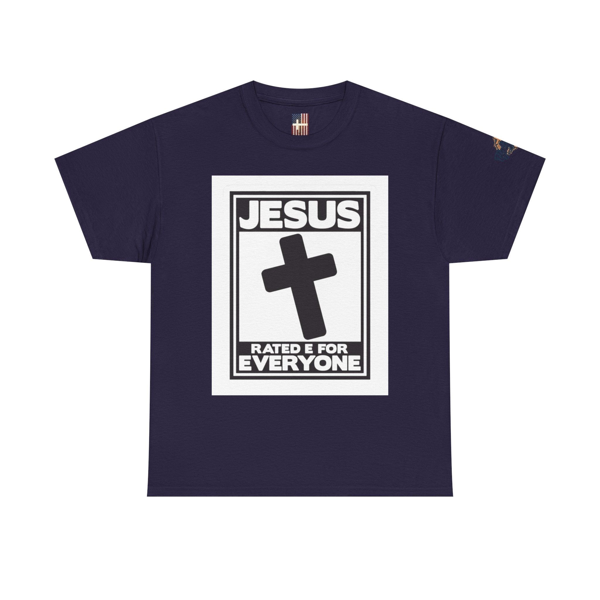 Jesus, Rated E for Everyone T-shirt - Gamer Faith T-shirt - Christian Video Game Parody Printify