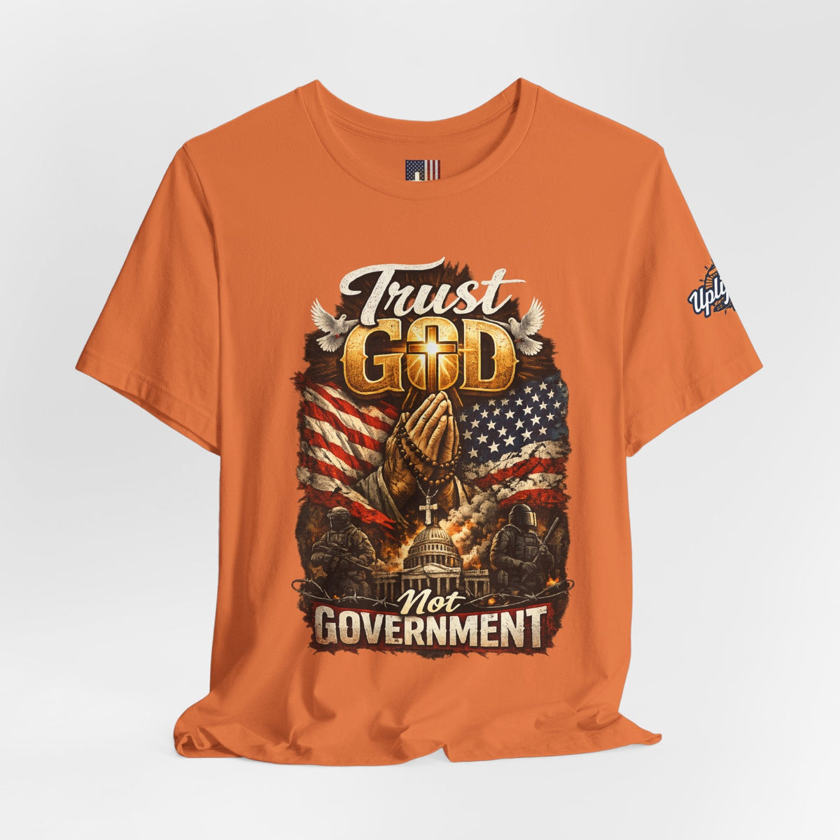 Trust God Not Government T-Shirt — Vintage Patriotic Christian Tee Printify