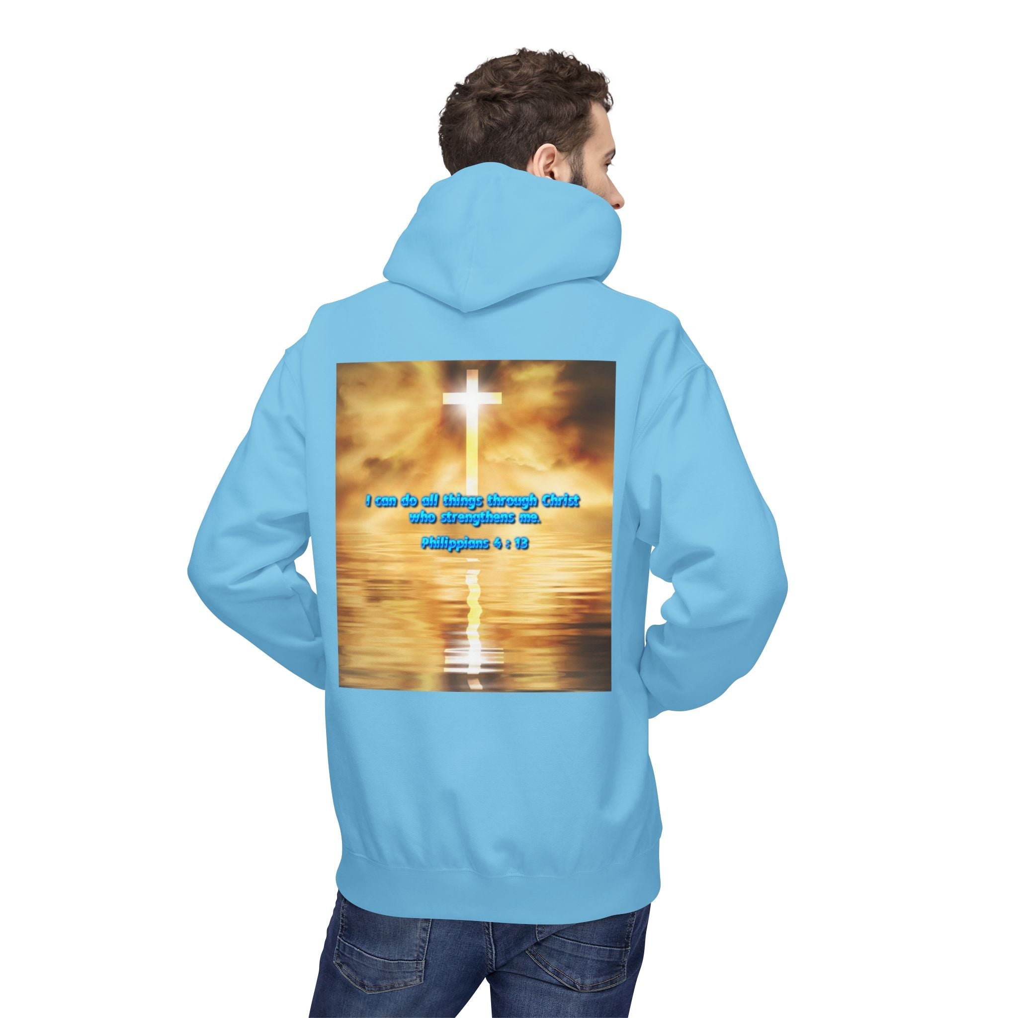 Hoodie - Philippians 4 : 13 Bible Verse Religious Design Printify
