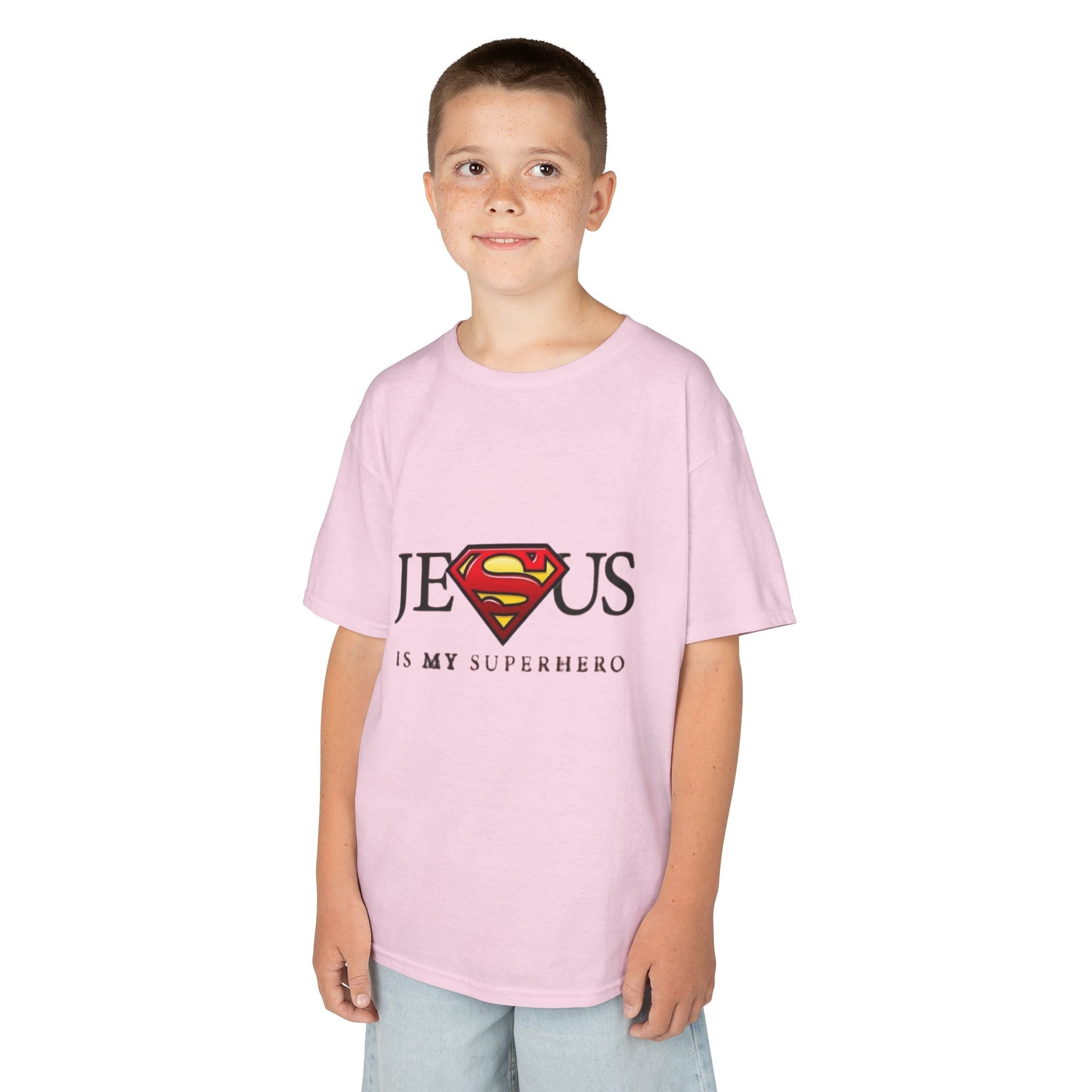 Jesus Is My Superhero T-Shirt — Faith-Based Superman-Inspired Tee Printify
