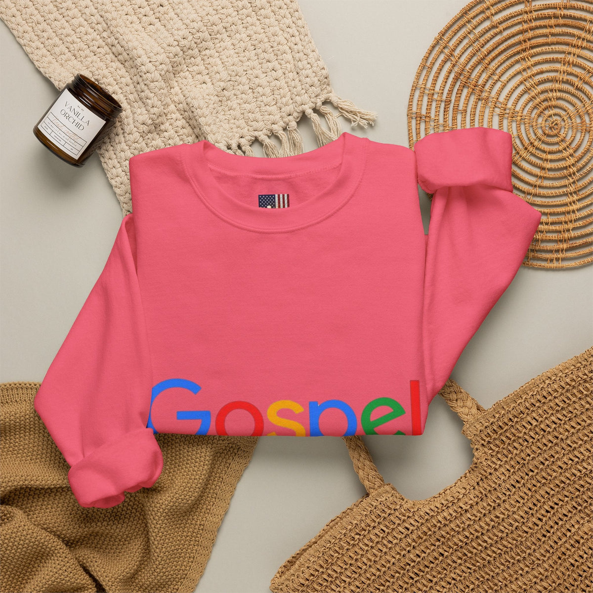 Gospel Graphic Sweatshirt — "Gospel" Colorful Logo Christian Sweatshirt Printify