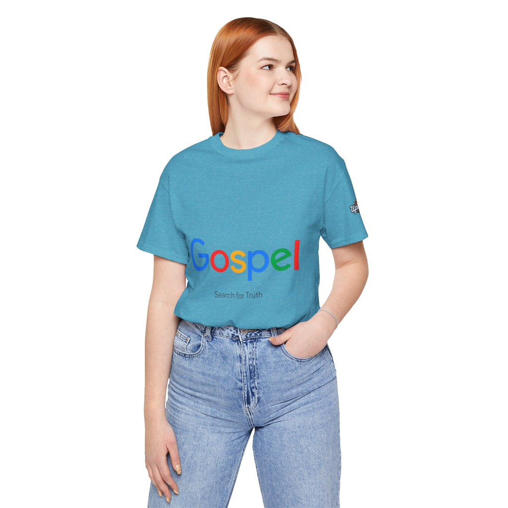 Gospel Graphic Tee — "Gospel" Colorful Logo Christian T-Shirt Printify