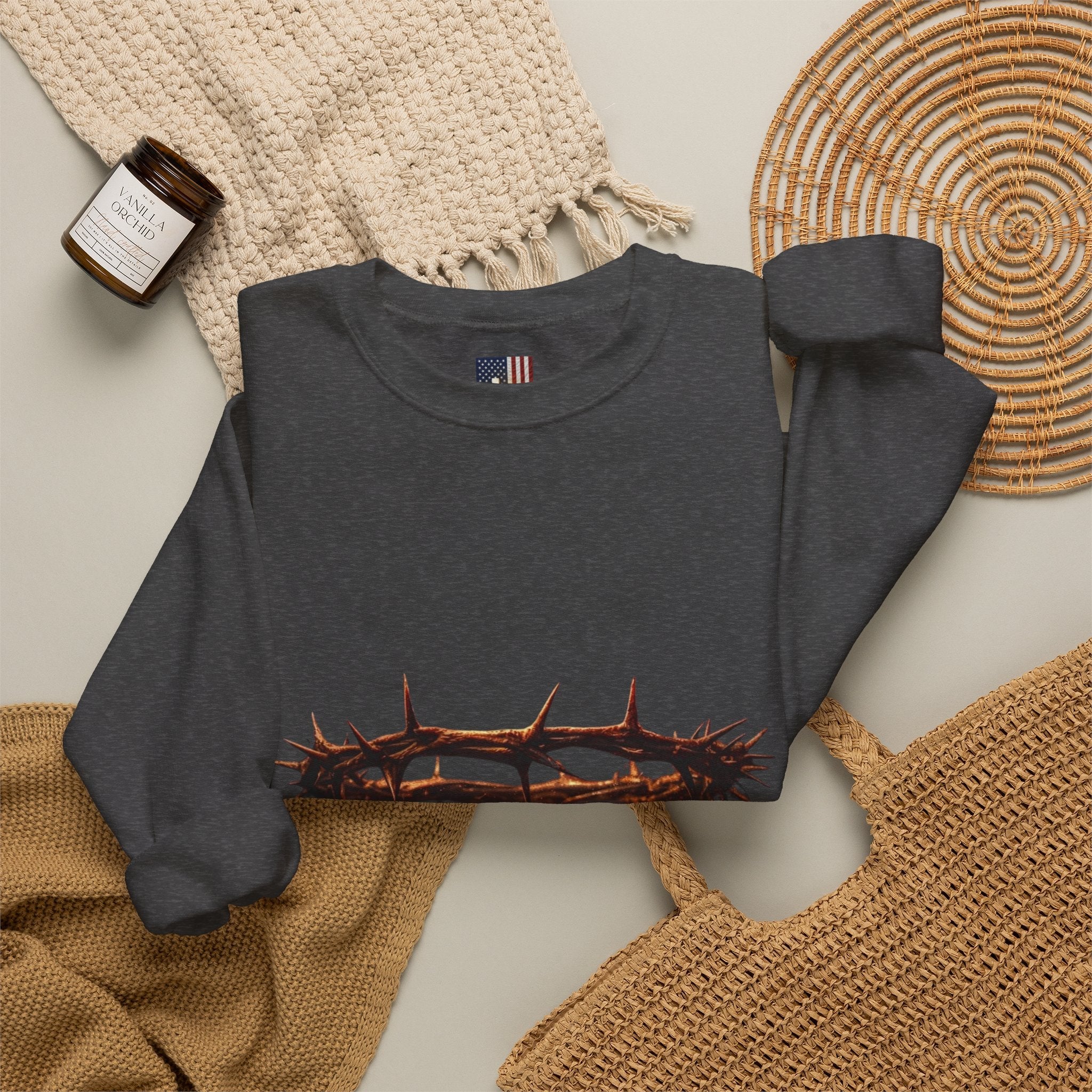 It Is Finished Crown of Thorns Sweatshirt — Christian John 19:30 Faith Sweatshirt Printify