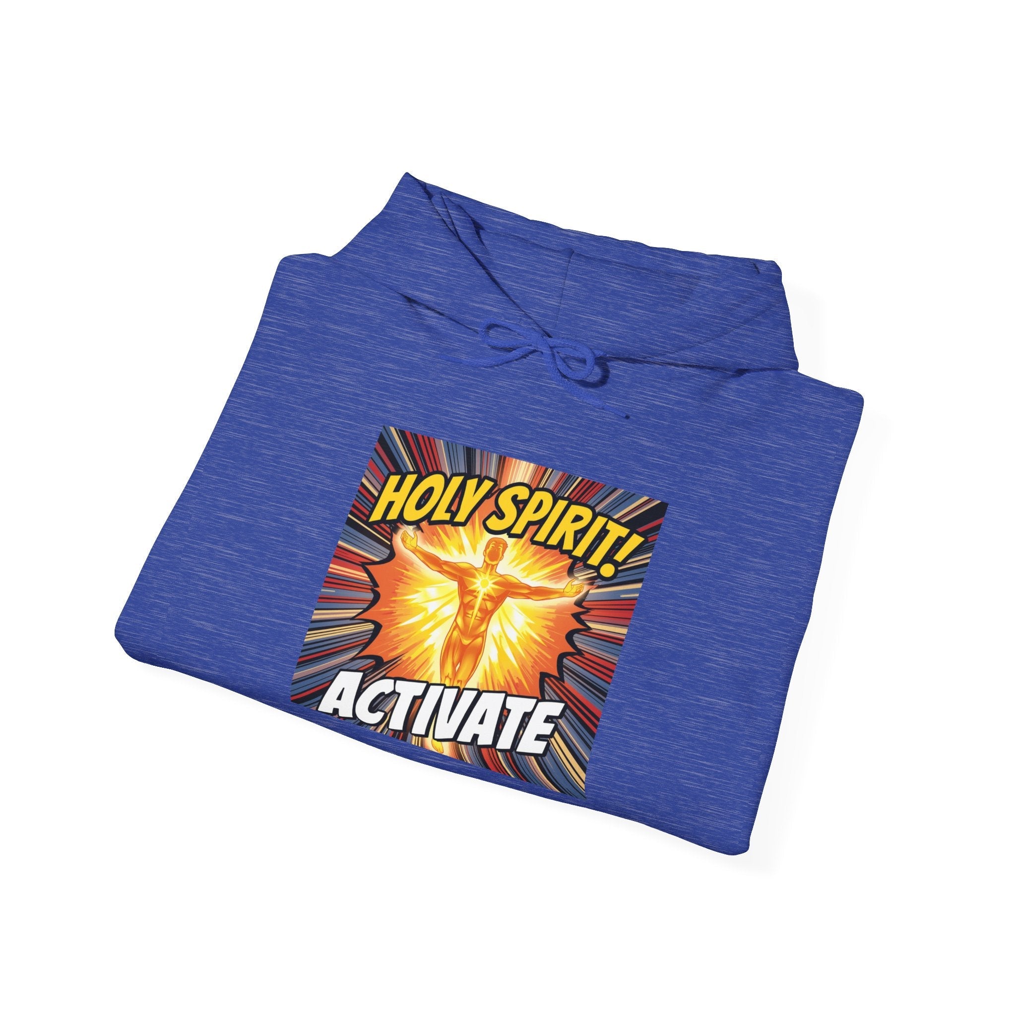 Holy Spirit Activate Hoodie – Superhero Christian Sweatshirt with Vibrant Power-Up Design for Faith-Fueled Boldness Printify