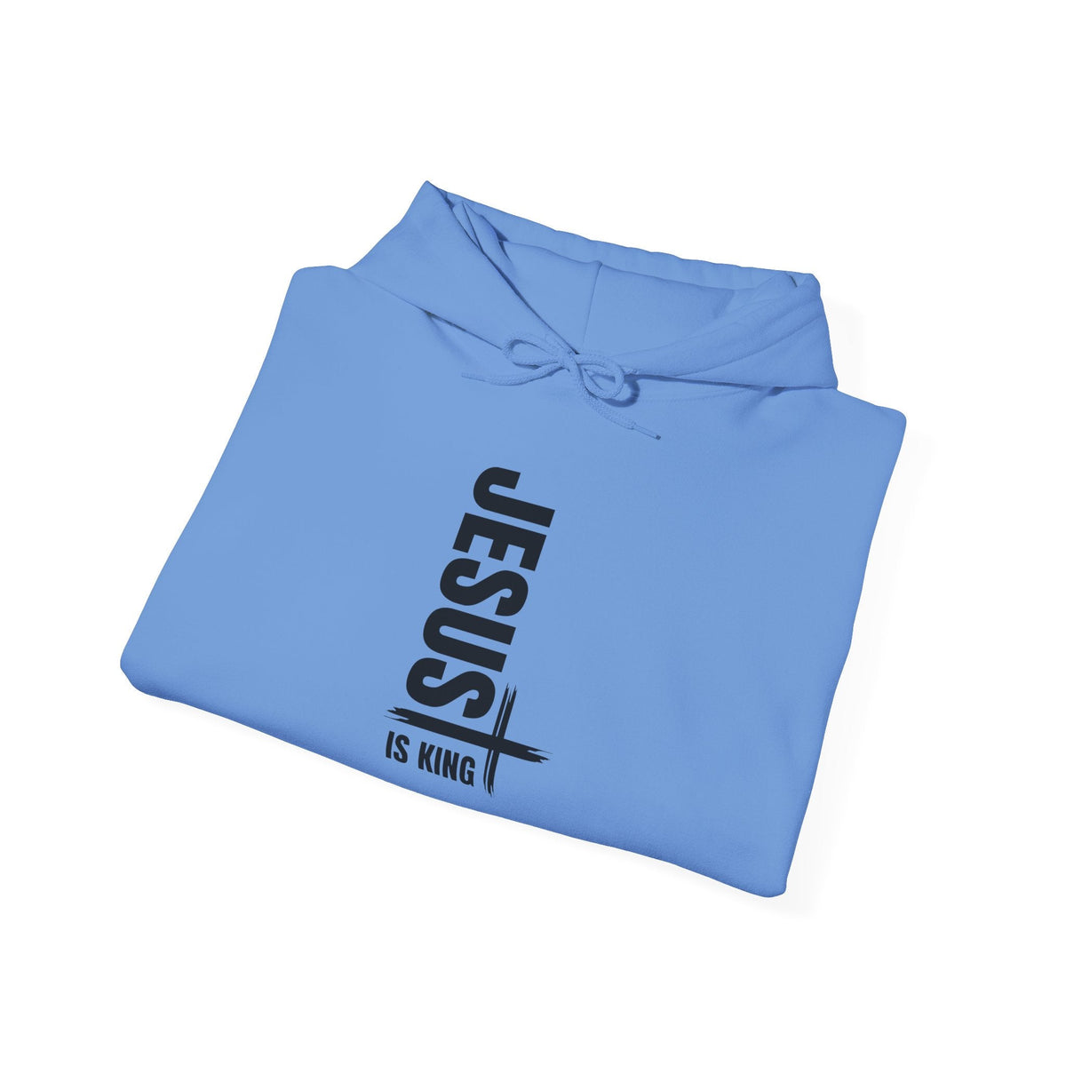 Jesus Is King Hoodie | Modern Typographic Cross Christian Hoodie Printify