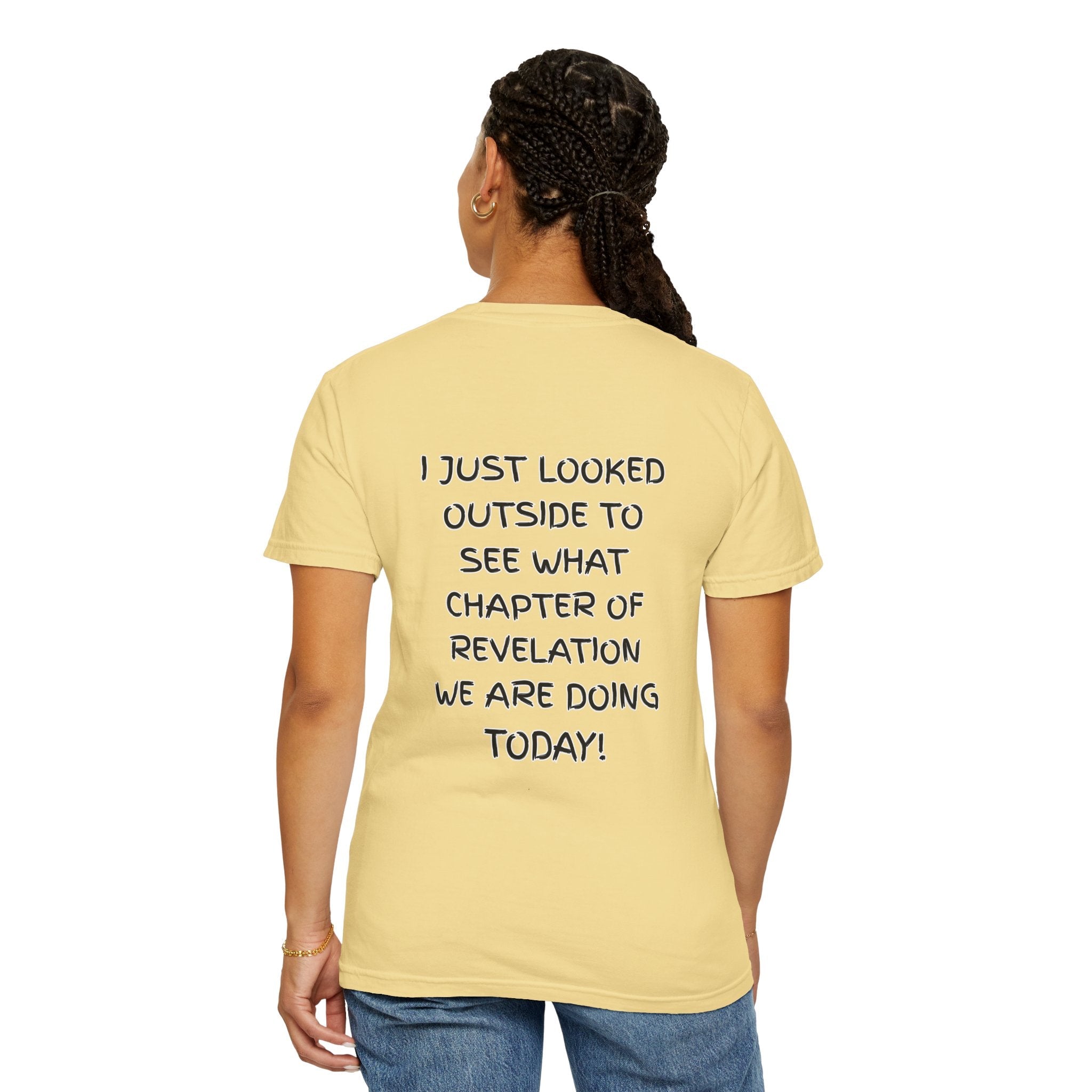 What Chapter of Revelation T-shirt – I Looked Outside My Window Christian T-shirt for End Times Humor & Faith Printify