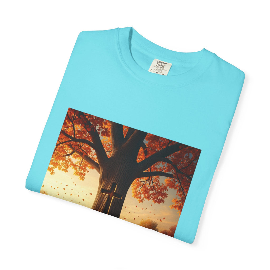 Trust in the Lord T-Shirt – Autumn Tree Christian Tee with Proverbs 3:5 Printify