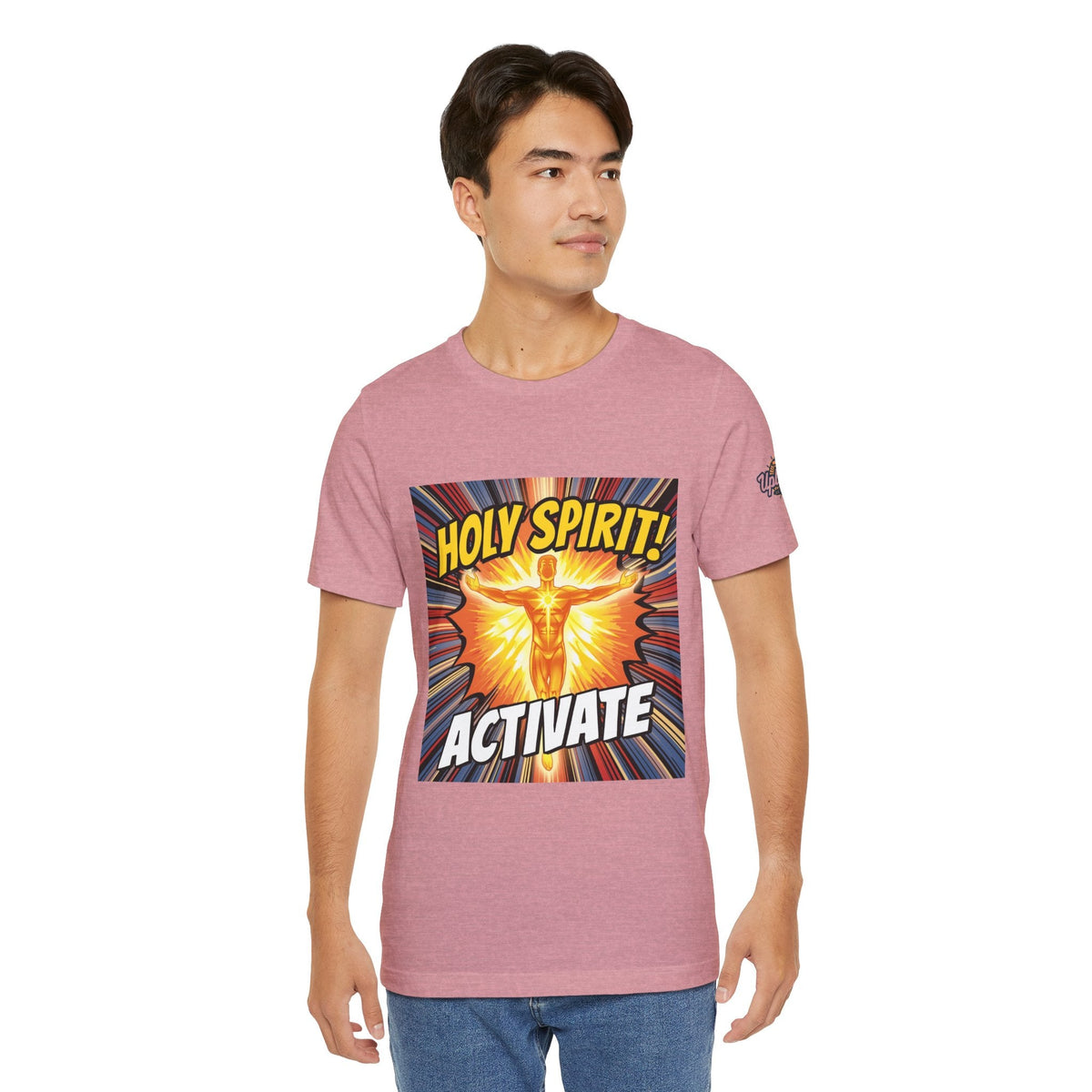 Holy Spirit Activate T-shirt – Superhero Christian T-shirt with Vibrant Power-Up Design for Faith-Fueled Boldness Printify