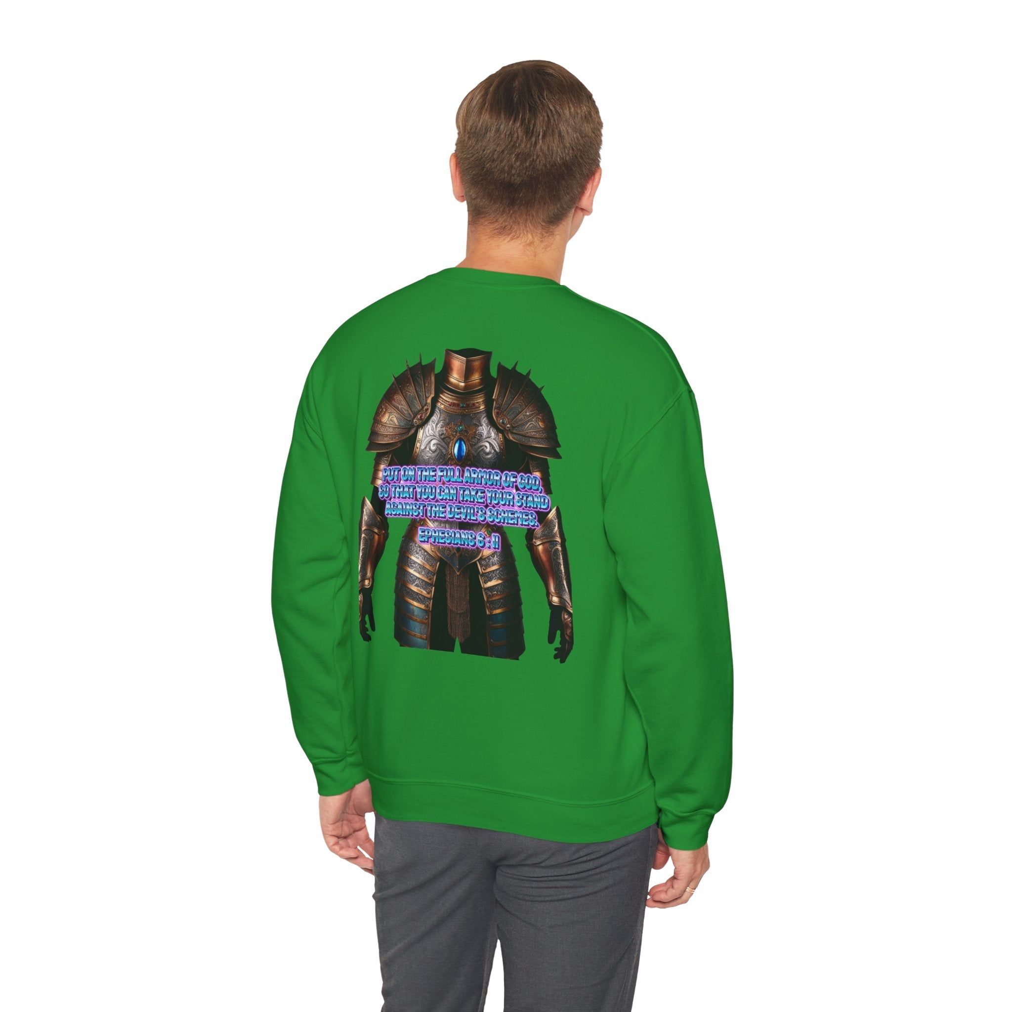Religious Graphic Armor Of God Design - Unisex Heavy Blend™ Crewneck Sweatshirt Printify