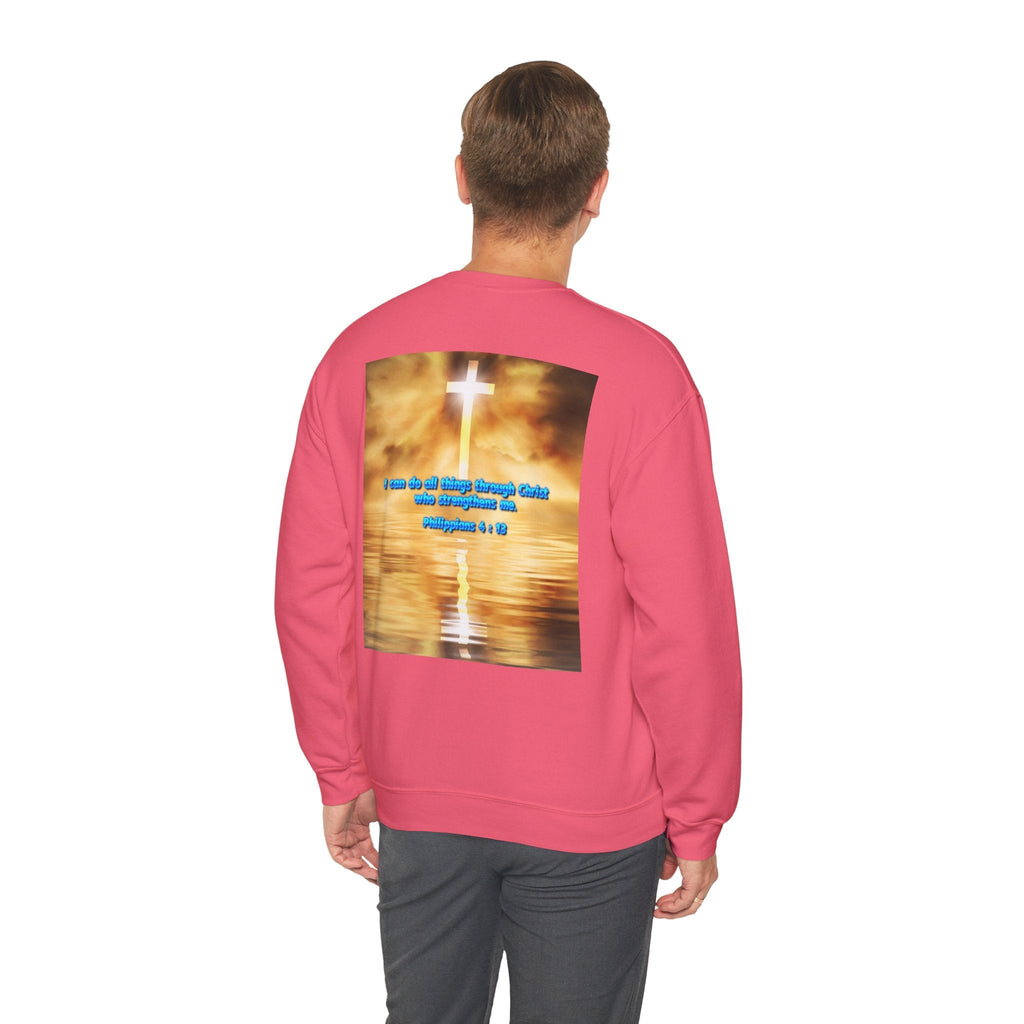 Bible Verse Heavy Blend™ Crewneck Sweatshirt Unisex  - Philippians 4 : 13 Printify