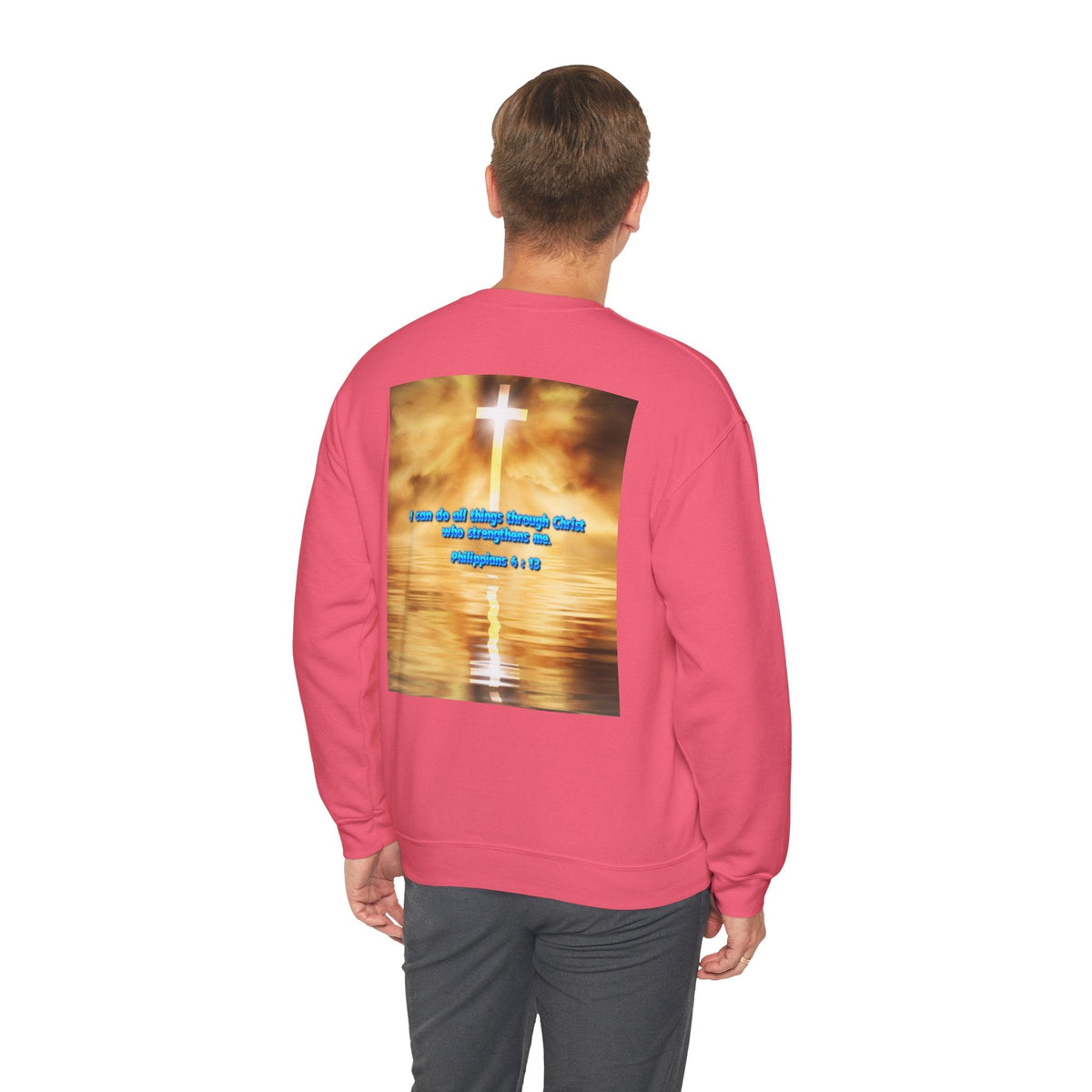 Bible Verse Heavy Blend™ Crewneck Sweatshirt Unisex  - Philippians 4 : 13 Printify