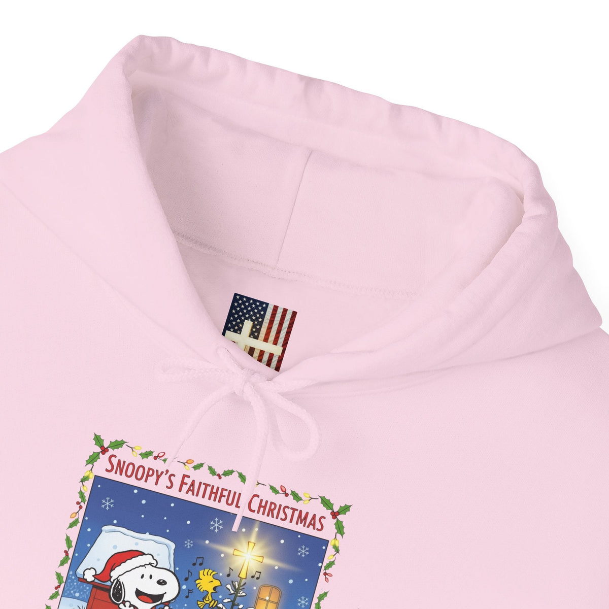 🎄 Faithful Christmas Friends – Christian Holiday Hoodie | Festive Tree & Cartoon Duo | Heartwarming Christmas Tee by Uplifted Gear Printify