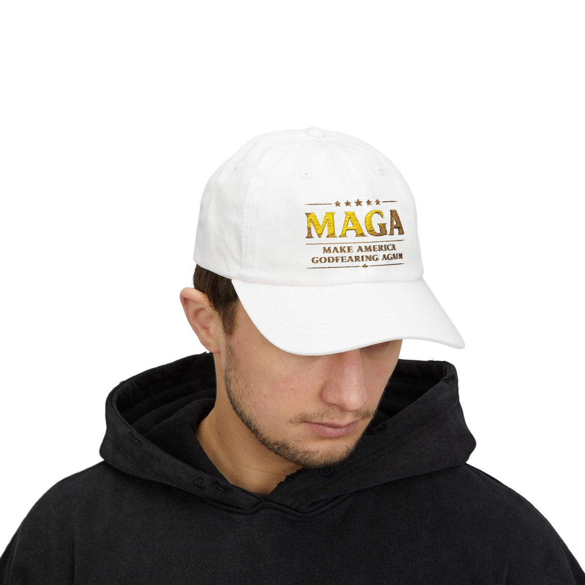 Dad Cap — "MAGA: Make America Godfearing Again" Embroidered Hat Printify