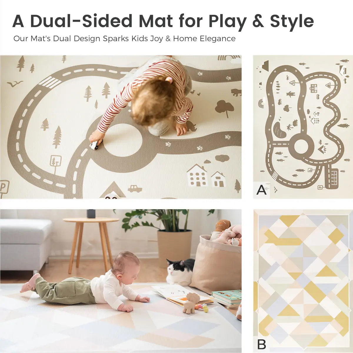 Tiny Land® Double-Sided Baby Playmat Urban Zoo Adventure Tiny Land INC