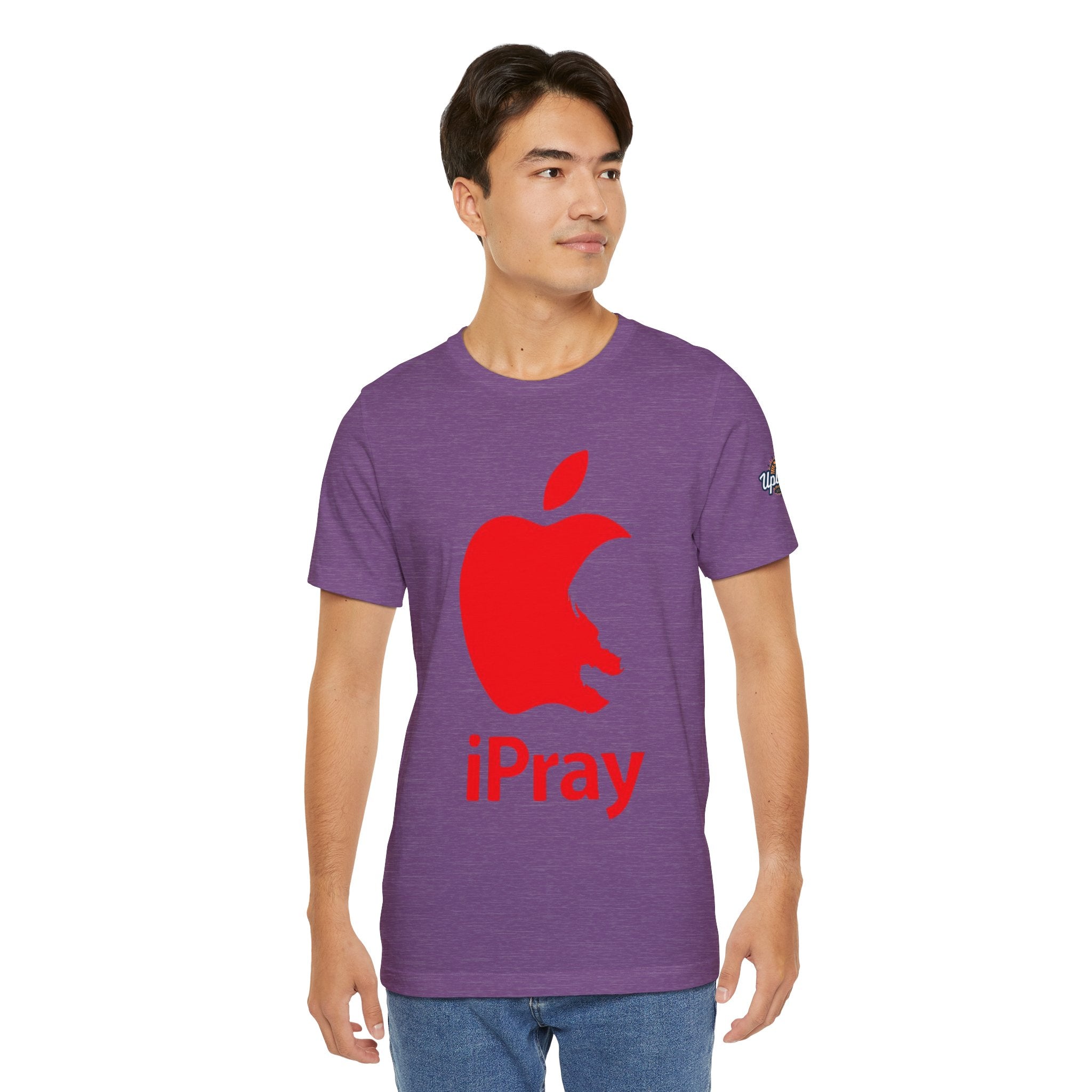 iPray Red Apple Christian T-Shirt — Faith Graphic Tee Printify
