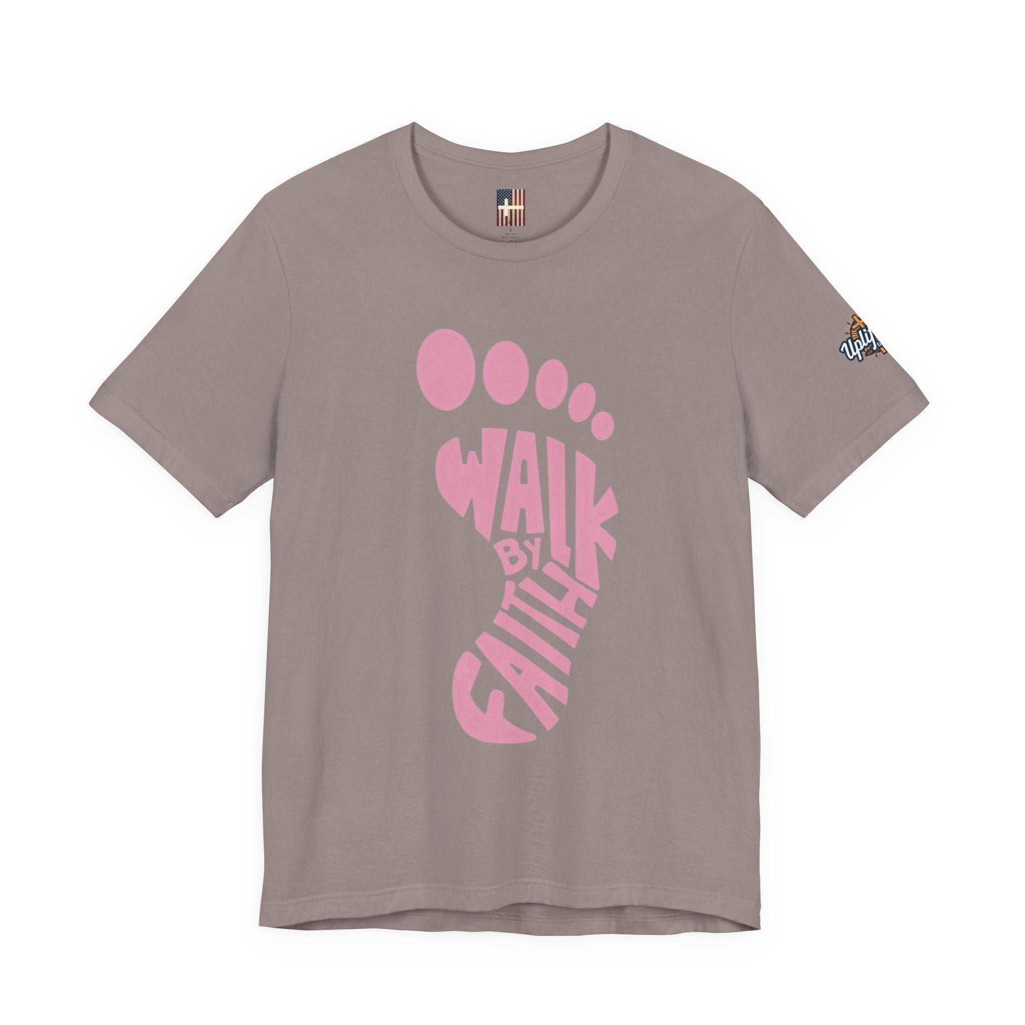 Walk By Faith Footprint T-Shirt Printify