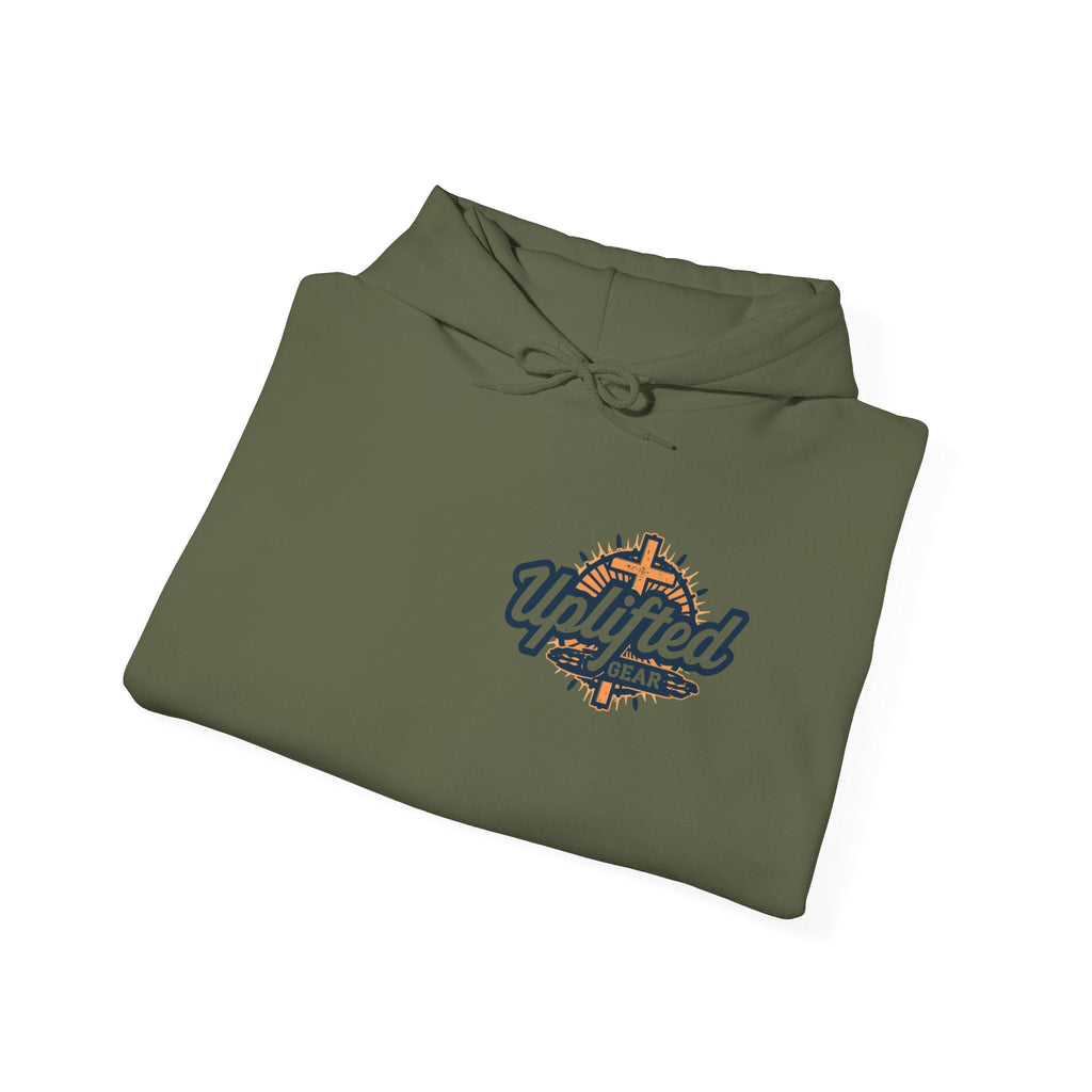 ✨ Chosen. Loved. Redeemed. – Elegant Christian Hoodie | Gold Foil Faith Tee | Subtle Cross & Heart Design | Inspirational Bible Verse Apparel by Uplifted Gear Printify