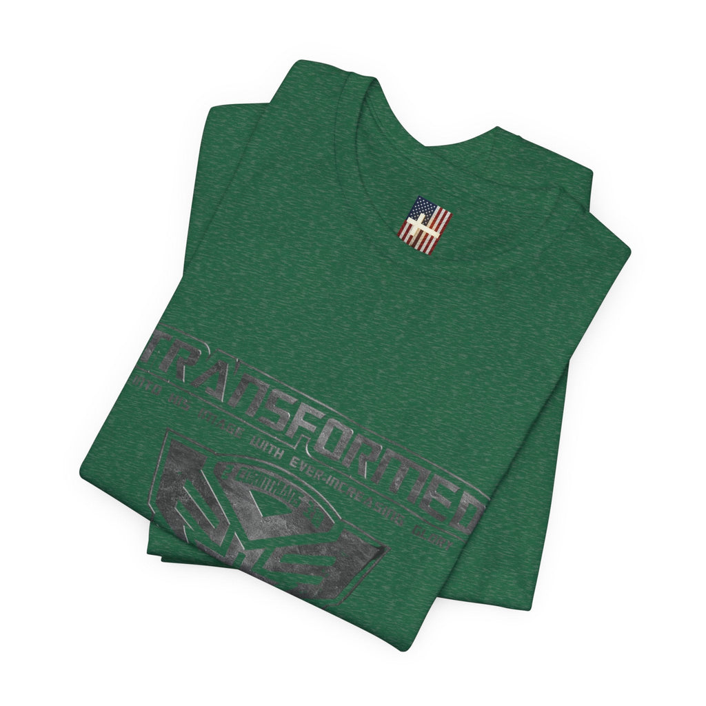 Transformer Logo Christian T-shirt | 2 Corinthians 3:18 Bible Verse T-shirt Printify