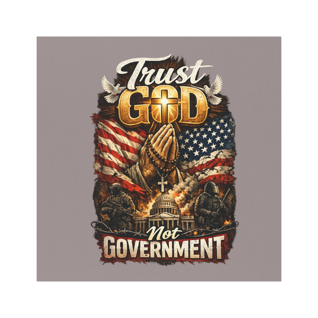 Car Magnet - "Trust God Not Government" American Flag Prayer Design Printify