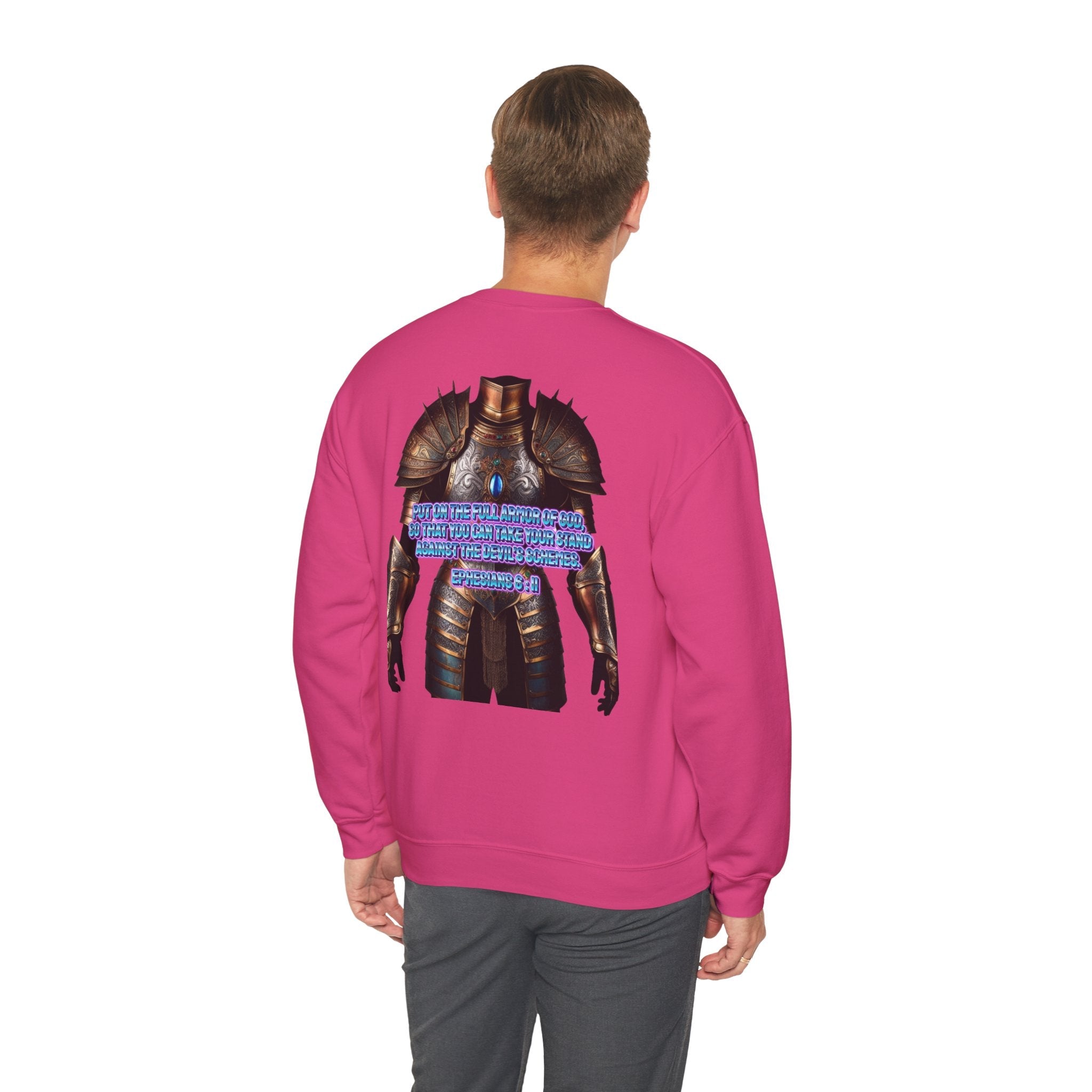 Religious Graphic Armor Of God Design - Unisex Heavy Blend™ Crewneck Sweatshirt Printify