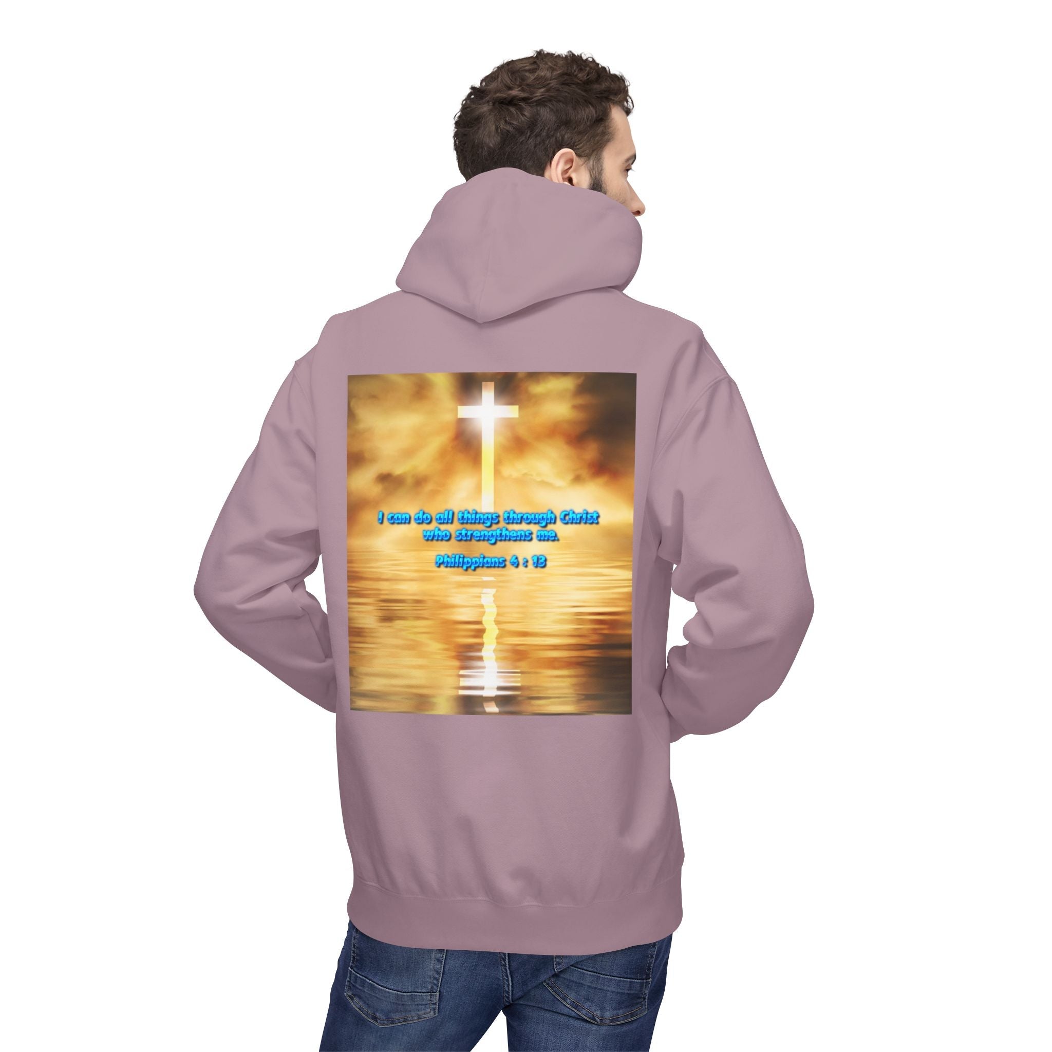 Hoodie - Philippians 4 : 13 Bible Verse Religious Design Printify