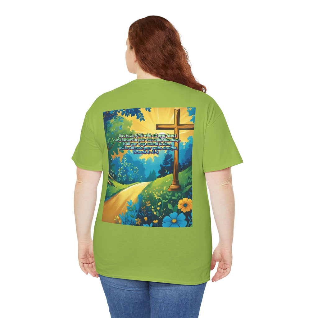 Trust in The Lord Proverbs 3:5-6 Biblical Design Unisex Heavy Cotton Tee Printify
