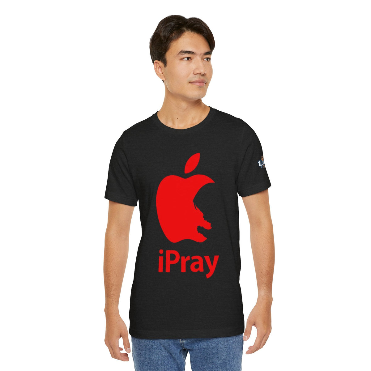 iPray Red Apple Christian T-Shirt — Faith Graphic Tee Printify