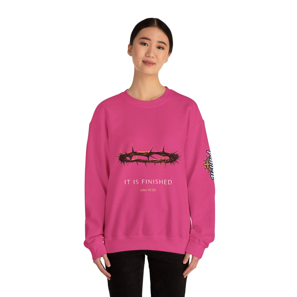 It Is Finished Crown of Thorns Sweatshirt — Christian John 19:30 Faith Sweatshirt Printify