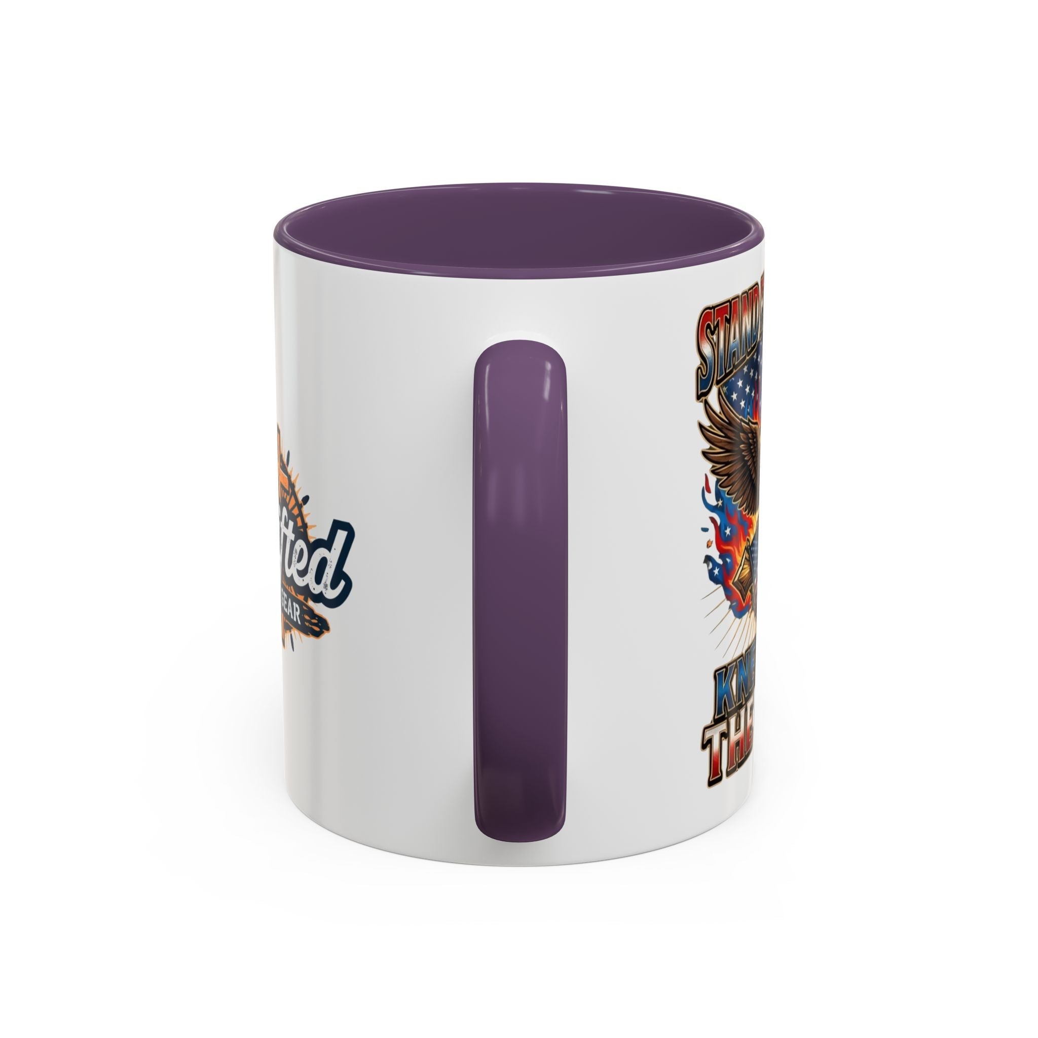 Patriotic Eagle Coffee Mug — "Stand for the Flag, Kneel for the Cross" (11/15oz) Printify