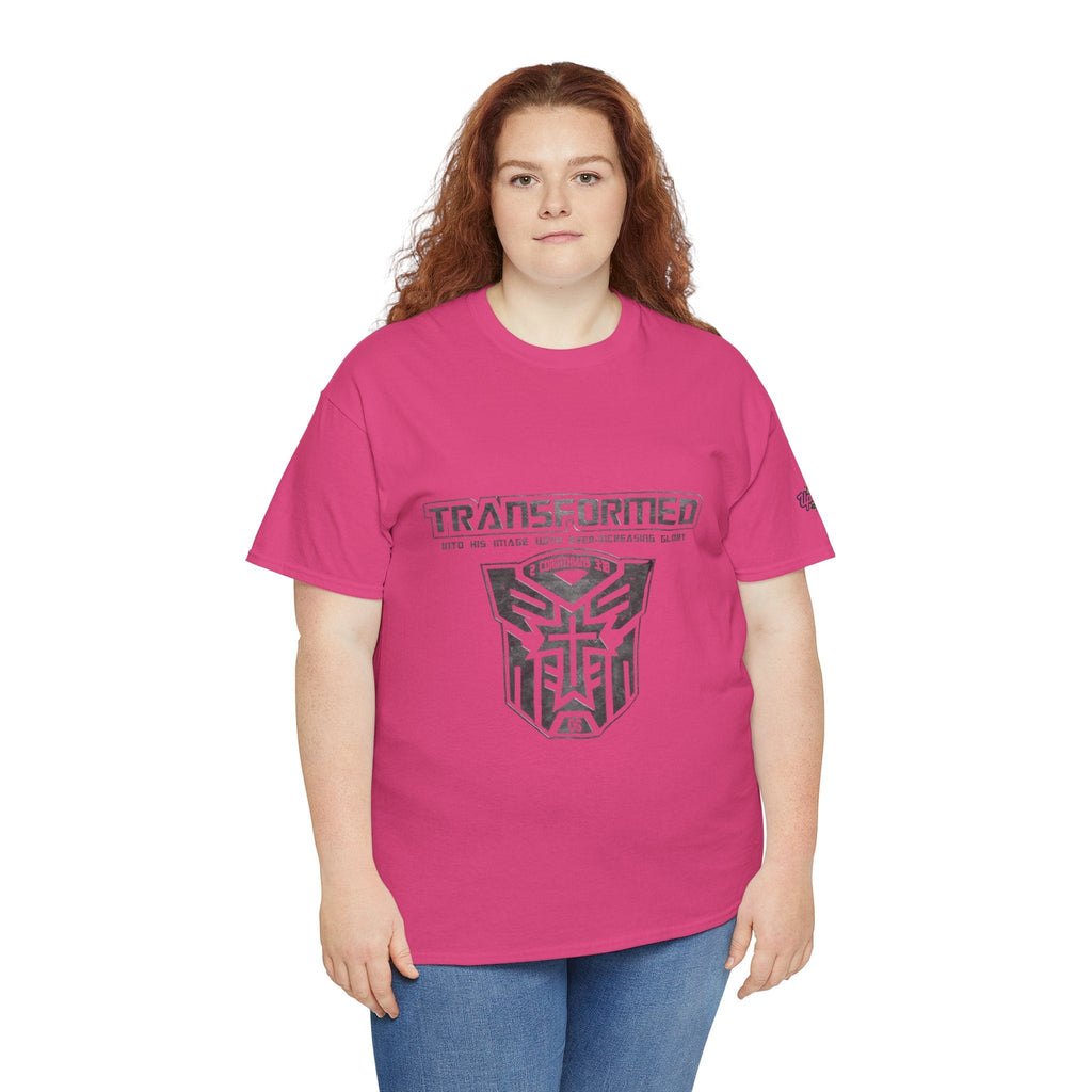 Transformer Logo Christian T-shirt | 2 Corinthians 3:18 Bible Verse T-shirt Printify