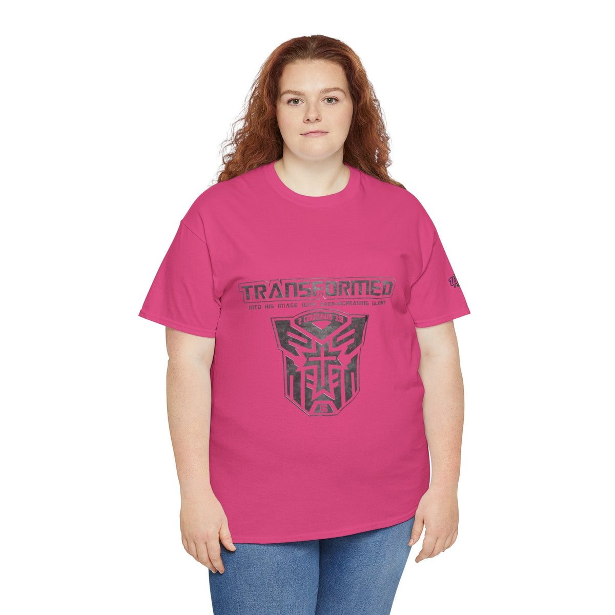 Transformer Logo Christian T-shirt | 2 Corinthians 3:18 Bible Verse T-shirt Printify