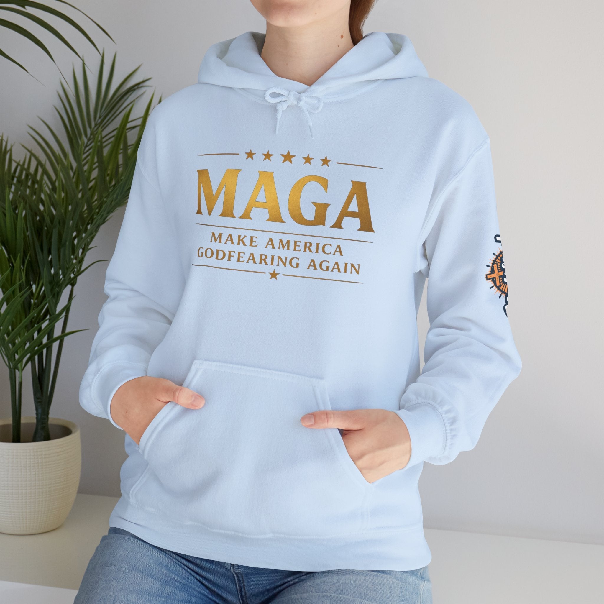 Hoodie - MAGA "Make America Godfearing Again" Political Graphic Hoodie Printify