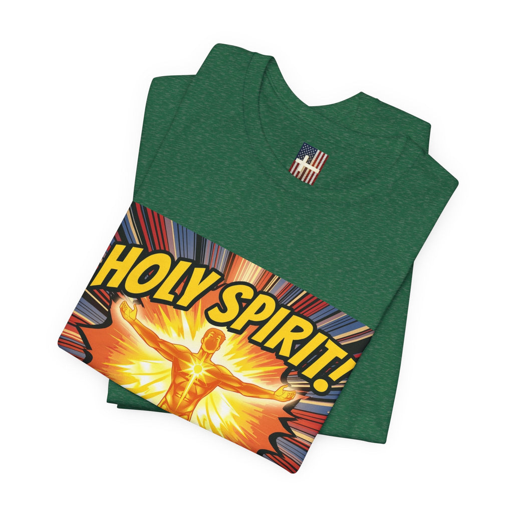 Holy Spirit Activate T-shirt – Superhero Christian T-shirt with Vibrant Power-Up Design for Faith-Fueled Boldness Printify