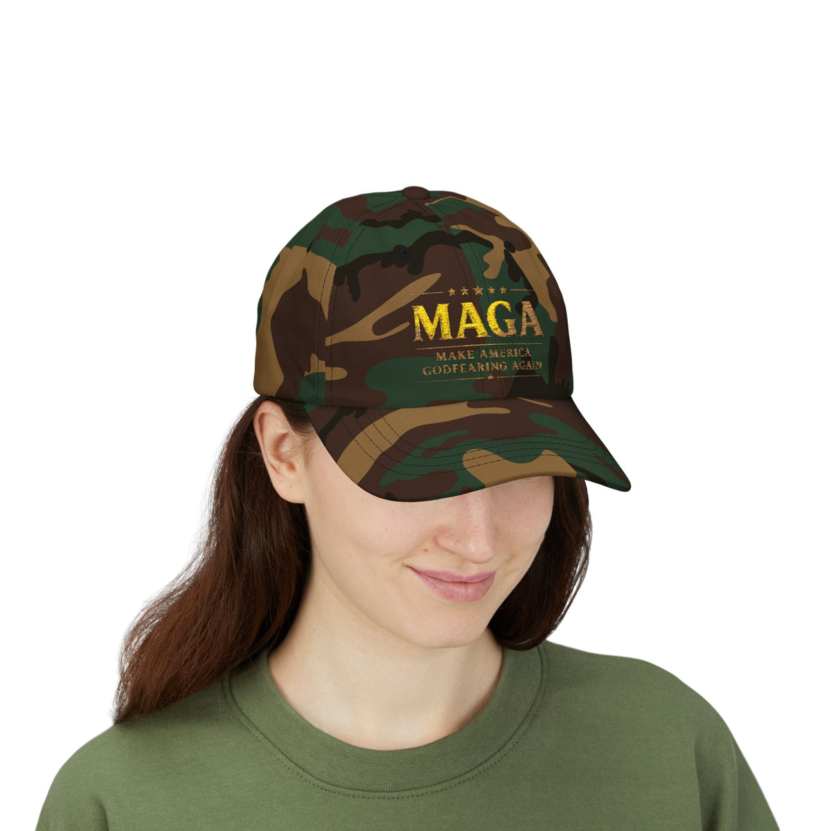 Dad Cap — "MAGA: Make America Godfearing Again" Embroidered Hat Printify