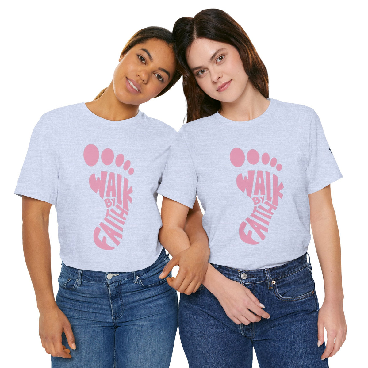 Walk By Faith Footprint T-Shirt Printify