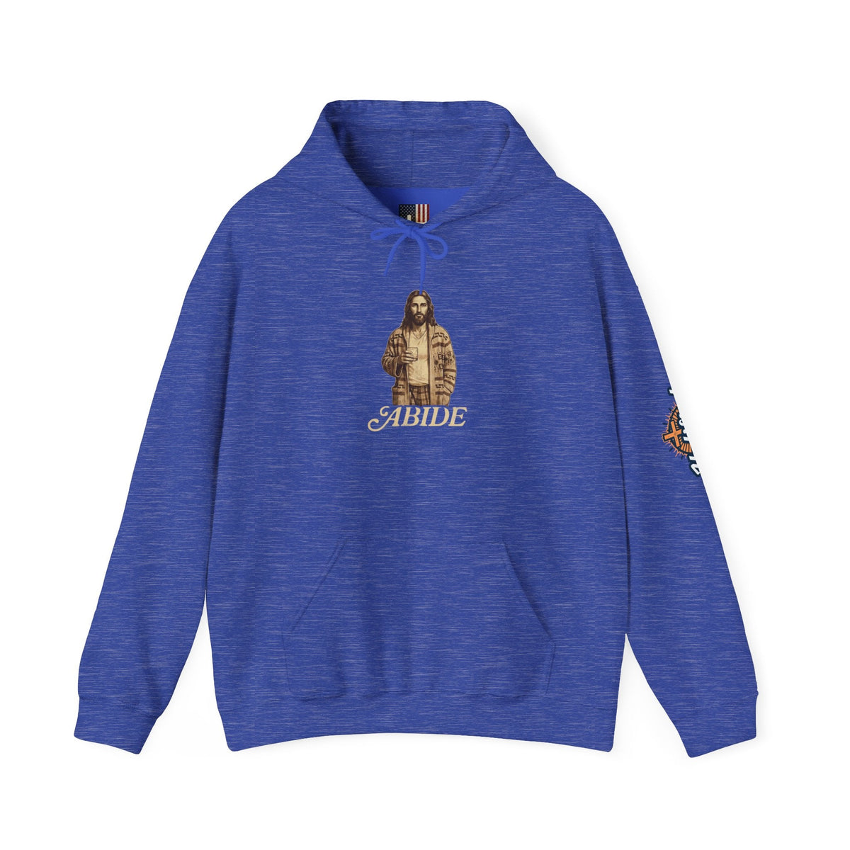 Abide Jesus Hoodie — Vintage 'The Dude' Religious Graphic Hoodie Printify