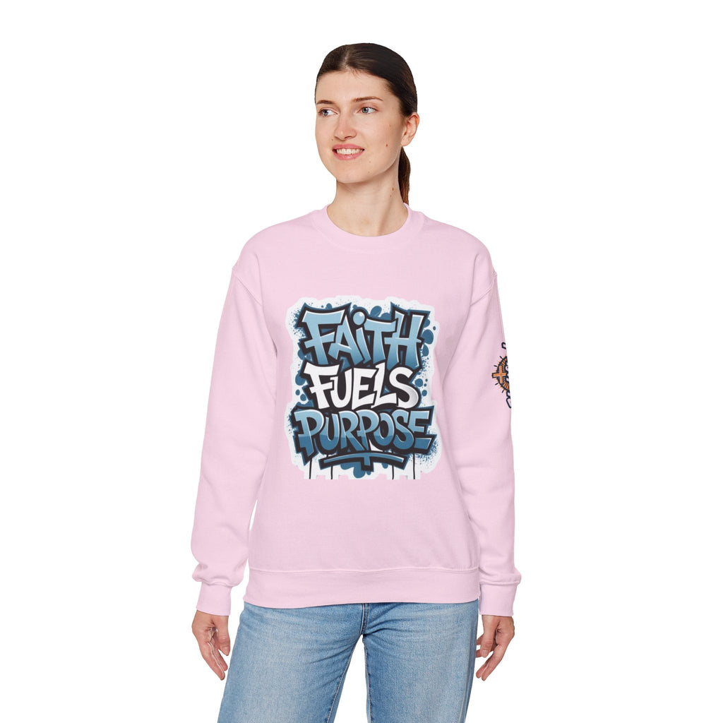 Faith Fuels Purpose Sweatshirt – Inspirational Christian Sweatshirt for Divine Drive & Unstoppable Belief Printify