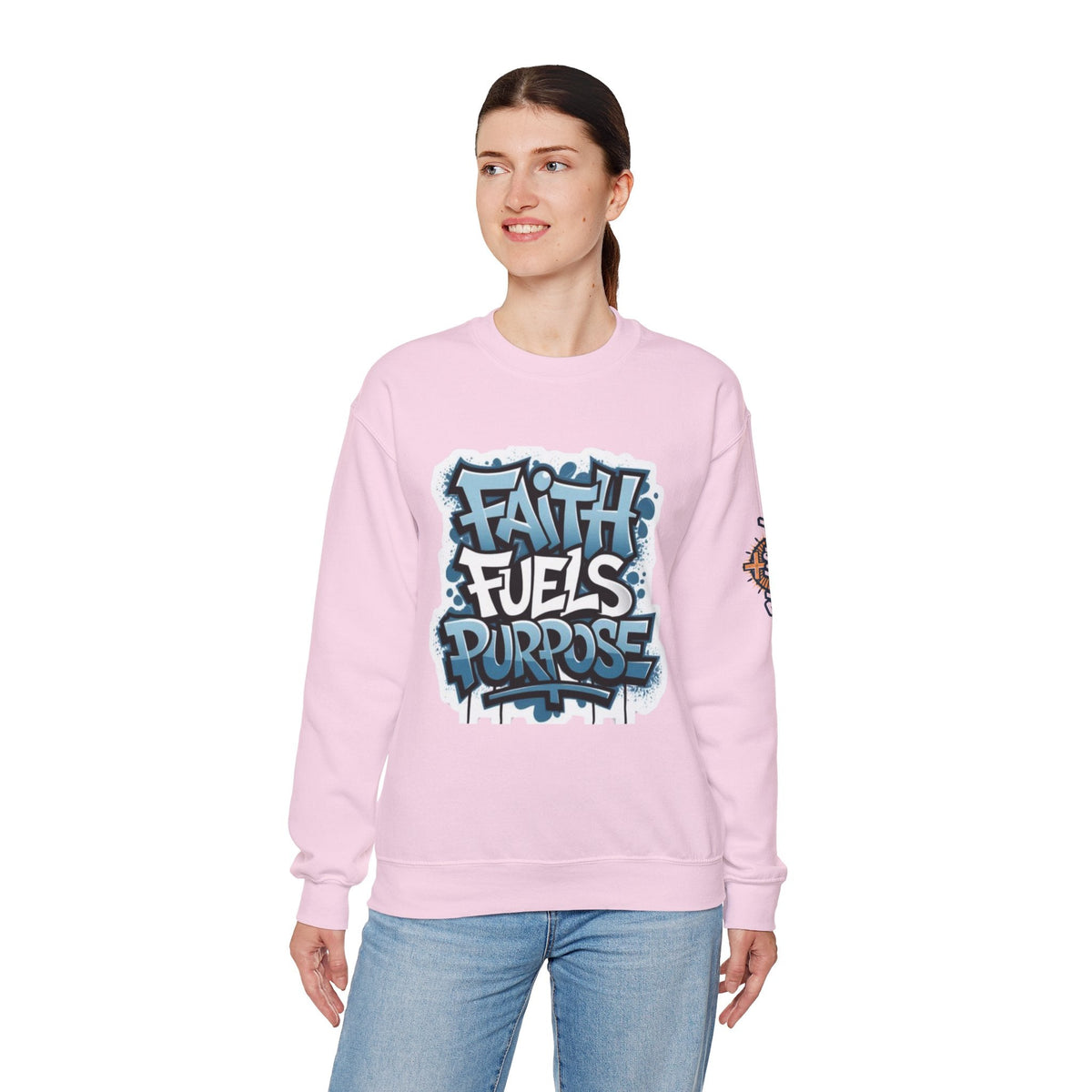 Faith Fuels Purpose Sweatshirt – Inspirational Christian Sweatshirt for Divine Drive & Unstoppable Belief Printify