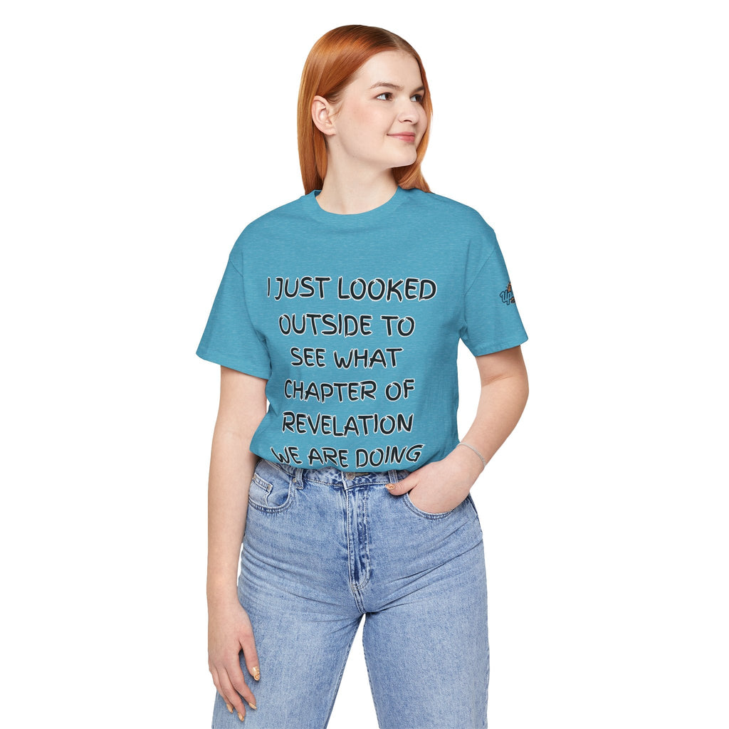 What Chapter of Revelation T-shirt – I Looked Outside My Window Christian T-shirt for End Times Humor & Faith Printify