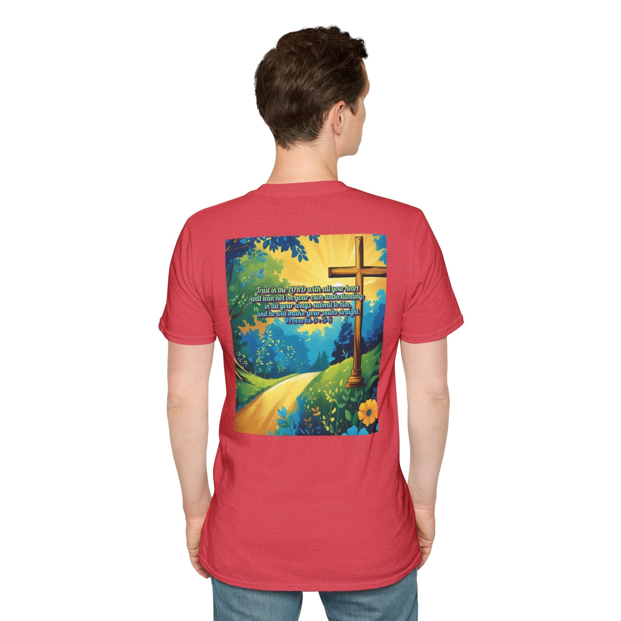 Trust in The Lord Proverbs 3:5-6 Biblical Design Unisex Softstyle T-Shirt Printify