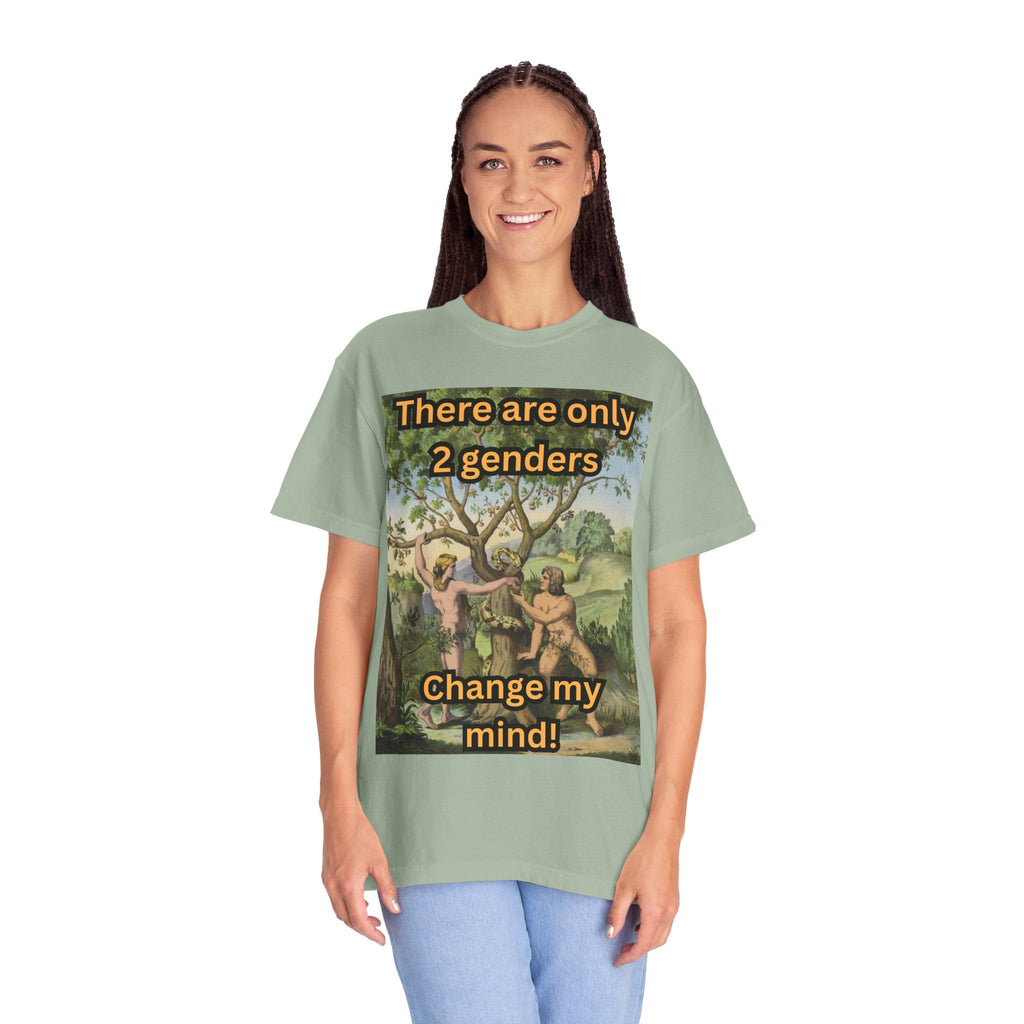 There Are Only 2 Genders T-Shirt – Adam & Eve Cross Christian Tee for Bold Faith Printify