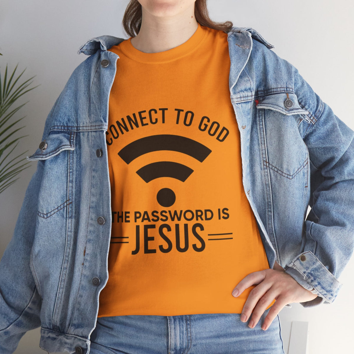 Connect to God T-shirt - WIFI Password is Jesus - Funny Christian Faith T-shirt Printify