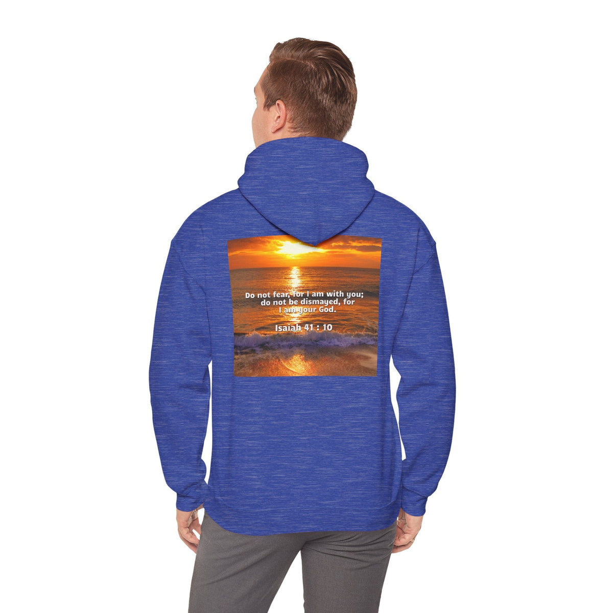 Bible Verse Unisex Heavy Blend™ Hooded Sweatshirt - Isaiah 41 : 10 Printify