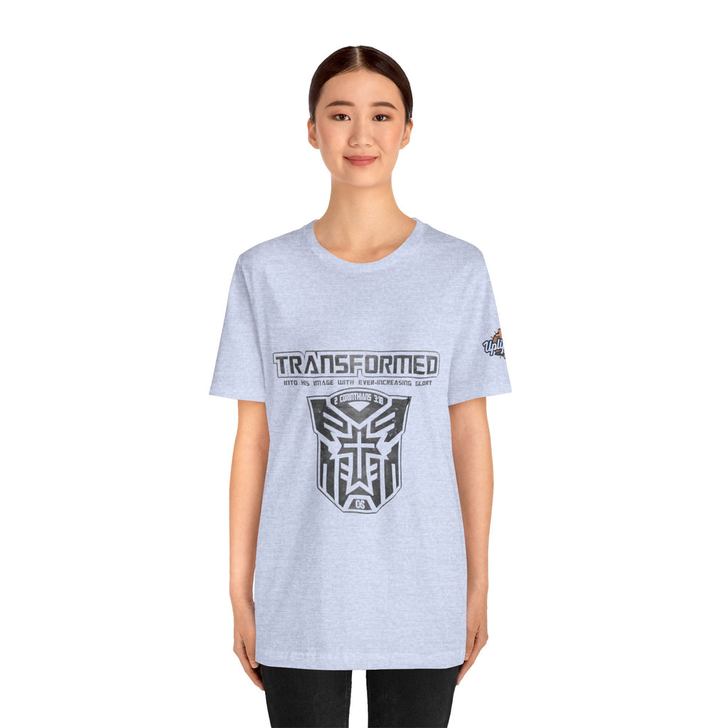 Transformer Logo Christian T-shirt | 2 Corinthians 3:18 Bible Verse T-shirt Printify