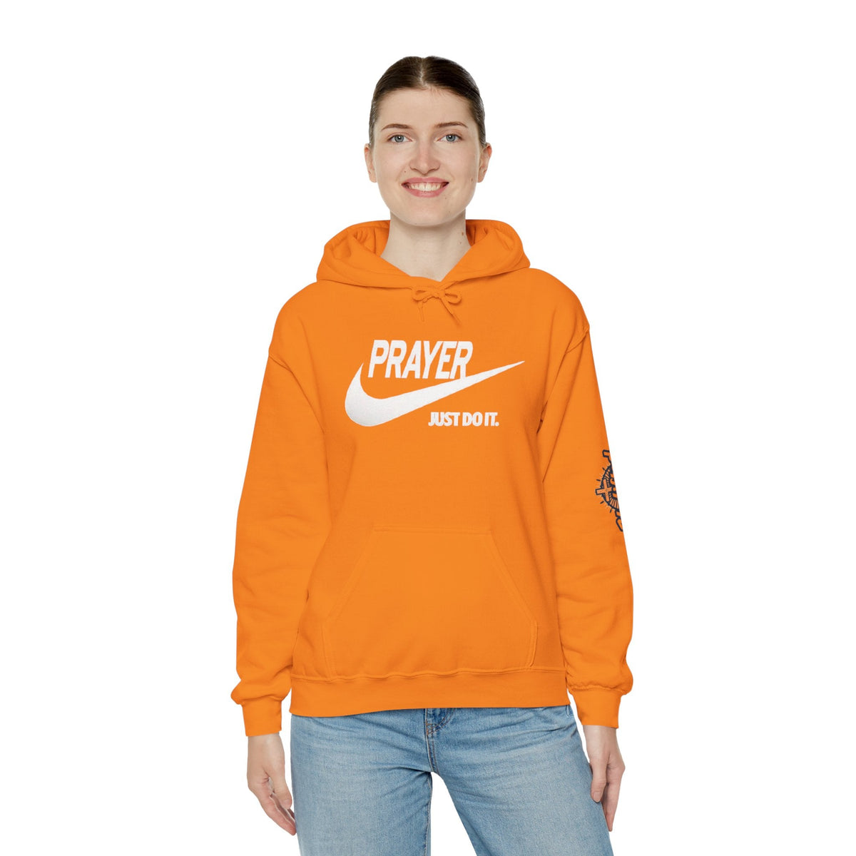 Prayer Just Do It Hoodie - Funny Christian Nike Parody Hoodie - Faith Gear Printify