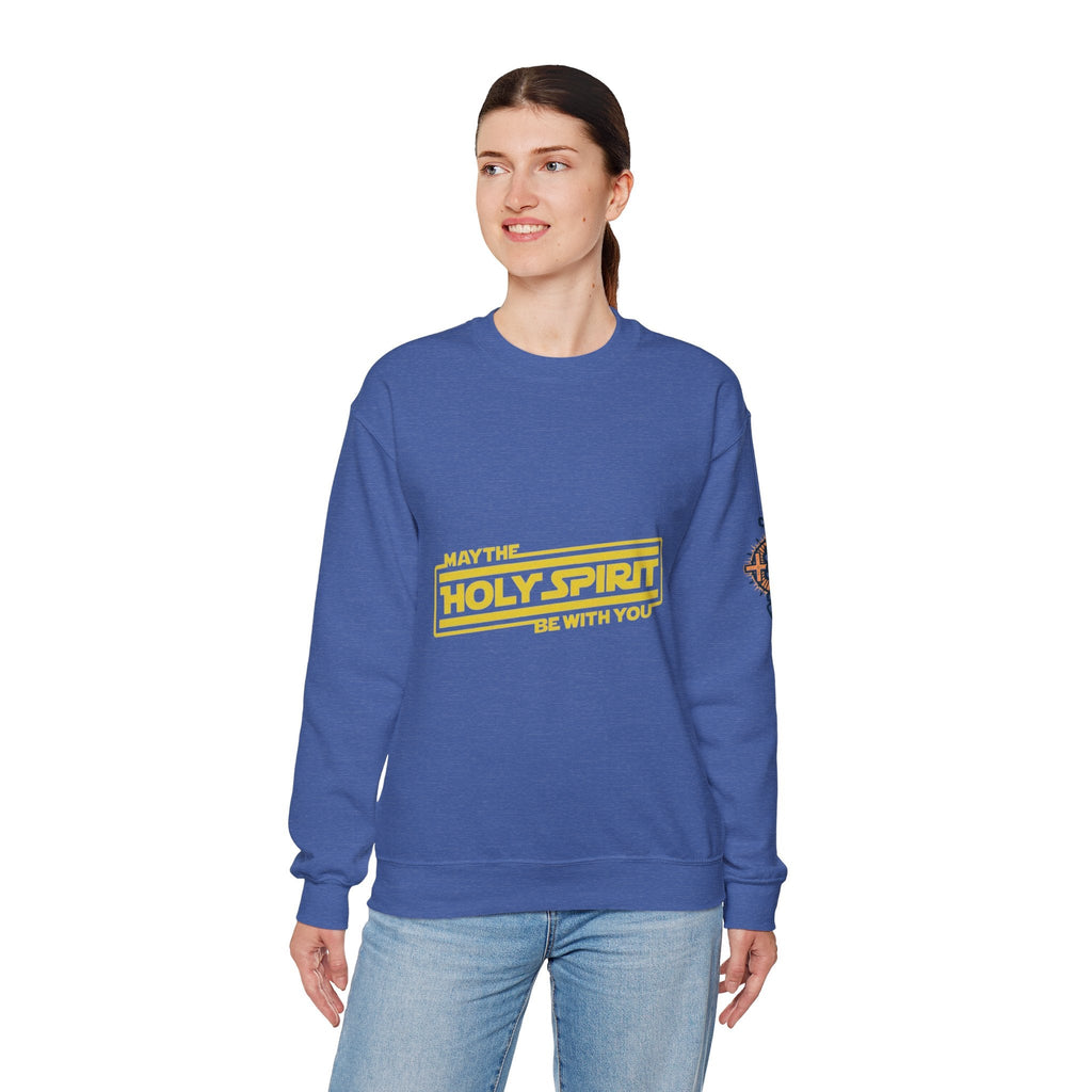 May the Holy Spirit Be With You Sweatshirt - Christian Star Wars Parody Sweatshirt Printify