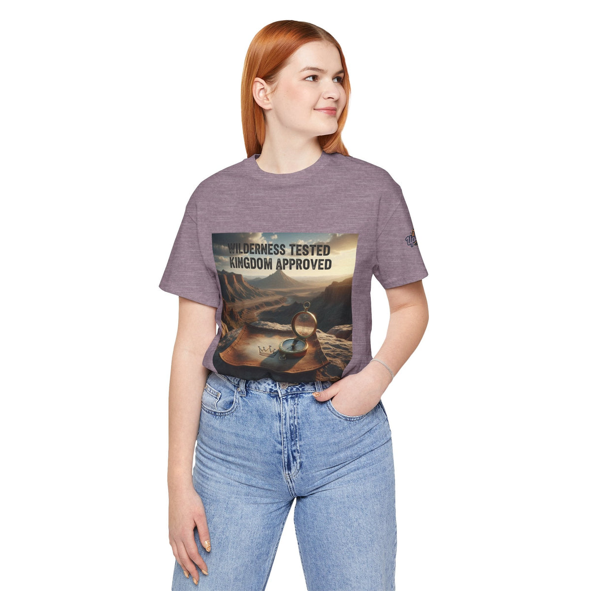 Wilderness Tested Kingdom Approved T-shirt – Mountain Desert Compass Crown Christian T-shirt for Biblical Adventure Faith Printify