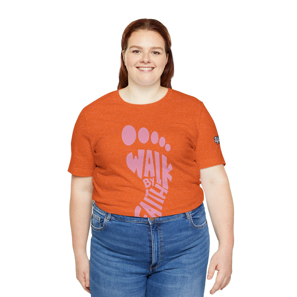Walk By Faith Footprint T-Shirt Printify