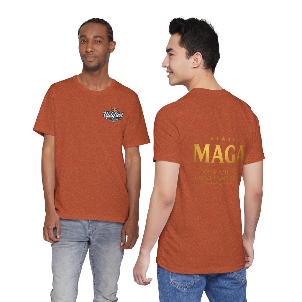 MAGA Gold Letter T-Shirt — "Make America Great Again" Printify